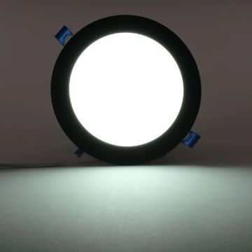 ACK AP03-01231 12 Watt Siyah Kasa Sıva Üstü Yuvarlak LED Panel - OSRAM LED - Beyaz Işık (6500K)