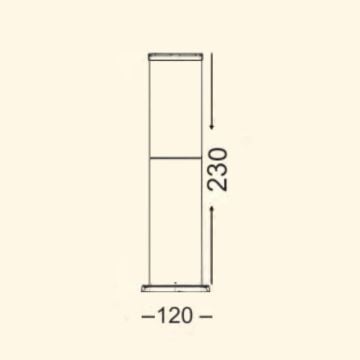 ZİTA 270 Galata 23 cm Bollard Armatür - PC Gövde - E27 Duylu - IP54