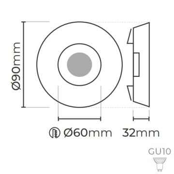 MOLLED MOL527 Şeffaf-Krom Yuvarlak Kristal Spot Kasası