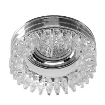 MOLLED MOL527 Şeffaf-Krom Yuvarlak Kristal Spot Kasası
