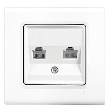 VİKO Linnera/Rollina 90440079 İkili Data Prizi (2xRJ45 CAT6) [Beyaz]