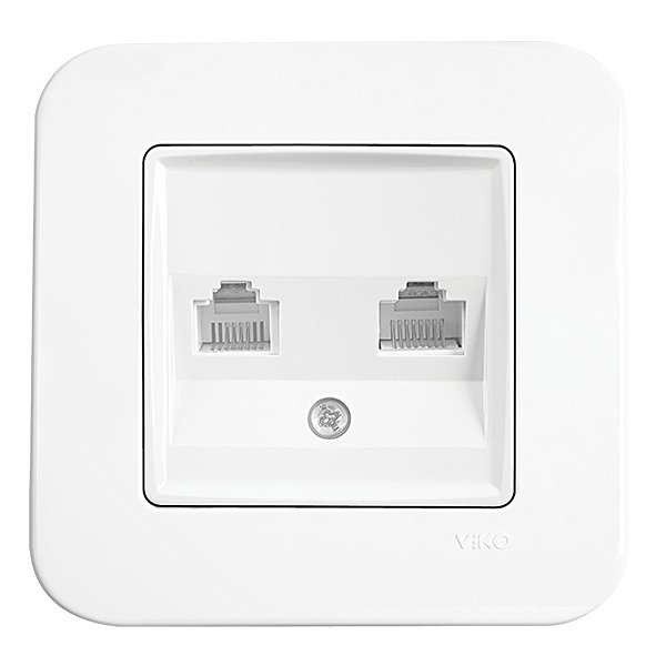 VİKO Linnera/Rollina 90440079 İkili Data Prizi (2xRJ45 CAT6) [Beyaz]