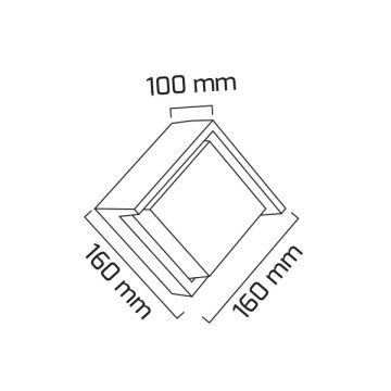 GOYA GY 6218 10 Watt Siyah Kare Dış Mekan LED Aplik - Gün Işığı (3000K) - IP65 - Metal
