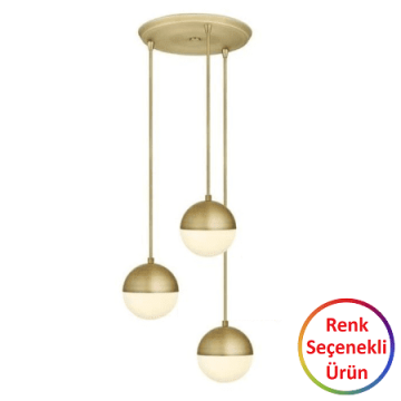 CreaLight CL-7100-Y3-S Üçlü Polo Avize (Çap: 15 cm)