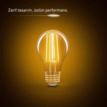 Panasonic 7 Watt Şeffaf Camlı A60 LED Rustik Ampul (Amber)