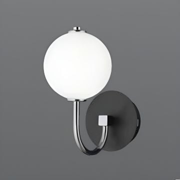 CL-709 16 Watt Opal Camlı Krom-Siyah Modern LED Aplik