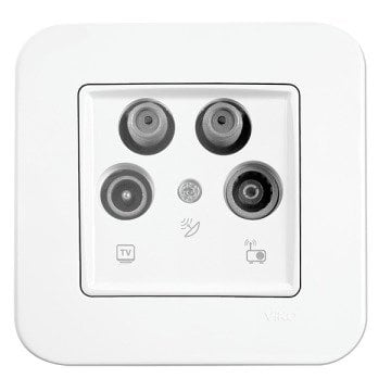 VİKO Linnera/Rollina 90440053 İkili Uydu Prizi (SAT-SAT-TV) [Beyaz]