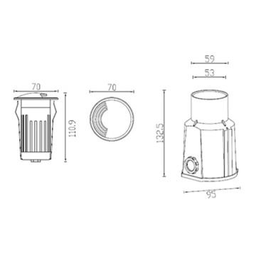 JUPITER LG928 2 Watt Paslanmaz Çelik Çerçeveli Tek Yönlü LED Yere Gömme Armatür - Gün Işığı (3000K)