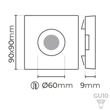 MOLLED MOL512 Şeffaf-Krom Kare Cam Spot Kasası