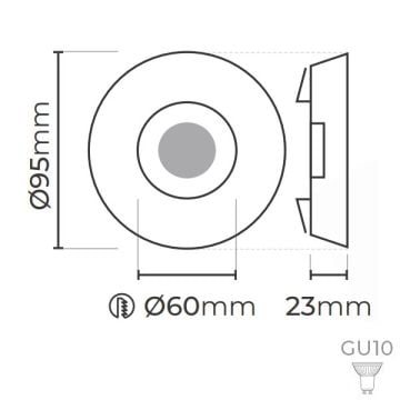 MOLLED MOL568 Şeffaf-Gold Yuvarlak Kristal Spot Kasası