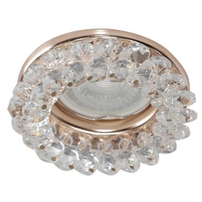 MOLLED MOL568 Şeffaf-Gold Yuvarlak Kristal Spot Kasası