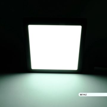 ACK AP04-02431 24 Watt Siyah Kasa Sıva Üstü 30x30 LED Panel - OSRAM LED - Beyaz Işık (6500K)