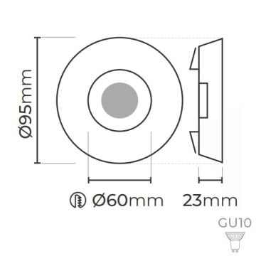 MOLLED MOL567 Şeffaf-Krom Yuvarlak Kristal Spot Kasası
