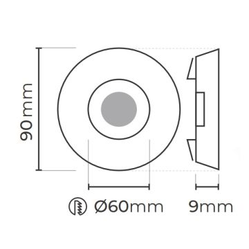 MOLLED MOL502 Yuvarlak Şeffaf-Krom Cam Spot Kasası