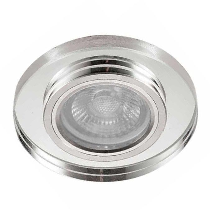 MOLLED MOL502 Yuvarlak Şeffaf-Krom Cam Spot Kasası