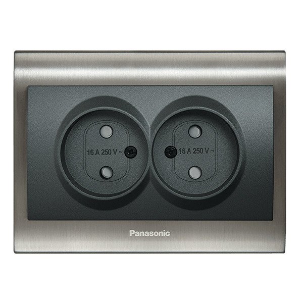 VİKO Ultima/Sistema/Optima WBTR0214-5DG Çocuk Korumalı İkili Priz [Koyu Gri]