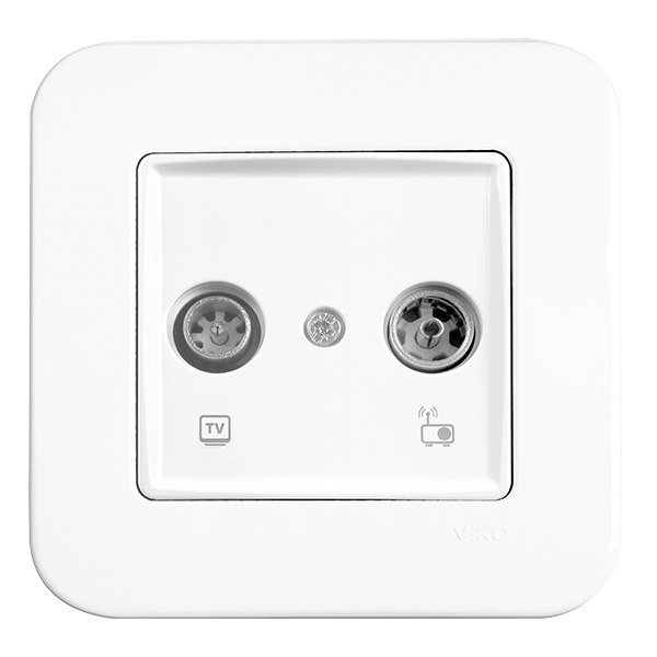 VİKO Linnera/Rollina 90440022-24 TV-Radyo Prizi (7-12dB - Geçişli) [Beyaz]