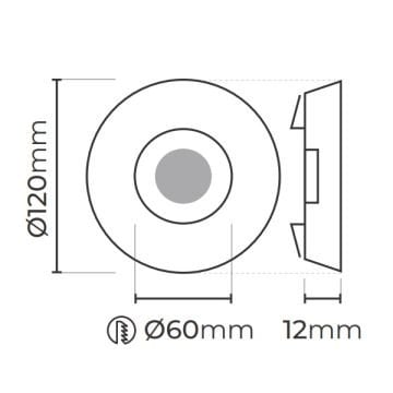 MOLLED MOL543-B Yuvarlak Gold LED Kristal Spot
