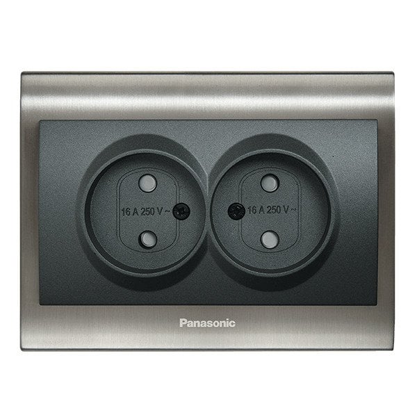 VİKO Ultima/Sistema/Optima WBTR0214-5SY Çocuk Korumalı İkili Priz [Siyah]