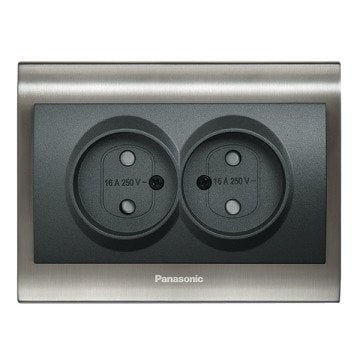 VİKO Ultima/Sistema/Optima WBTR0214-5SY Çocuk Korumalı İkili Priz [Siyah]