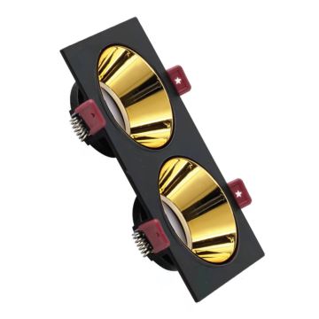 ACK AH03-08321 Siyah-Gold Sıva Altı İkili Spot Kasası - Metal