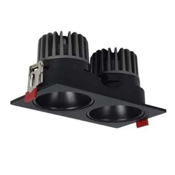 MOLLED MOL4082M 2x10 Watt Siyah Kasa Sıva Altı İkili LED Spot (SAMSUNG/OSRAM/PHILIPS LED & EAGLERISE/PHILIPS/LIFUD Driver)