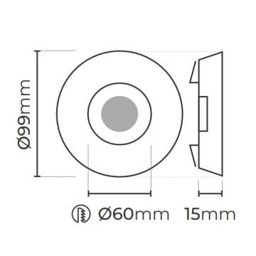 MOLLED MOL533 Bronz Yuvarlak LED Kristal Spot (Çerçeve Işıklı)