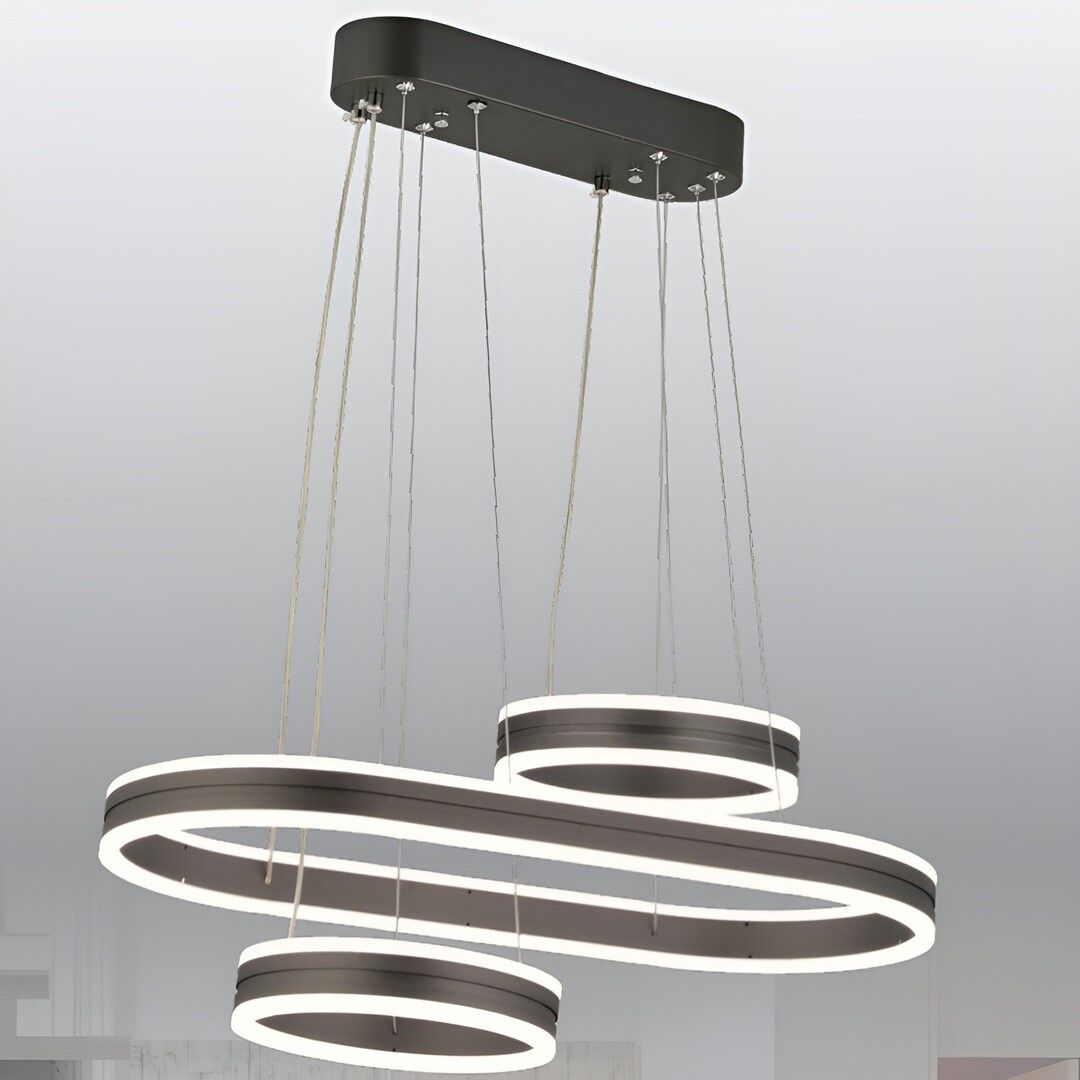 CL-741 220 Watt İkili Antrasit LED Avize - 3 Işık Renkli (Beyaz + Ilık Beyaz + Gün Işığı)