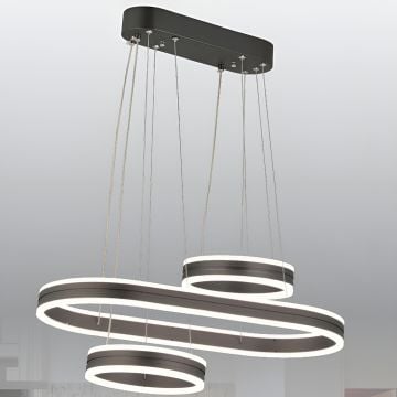 CL-741 220 Watt İkili Antrasit LED Avize - 3 Işık Renkli (Beyaz + Ilık Beyaz + Gün Işığı)