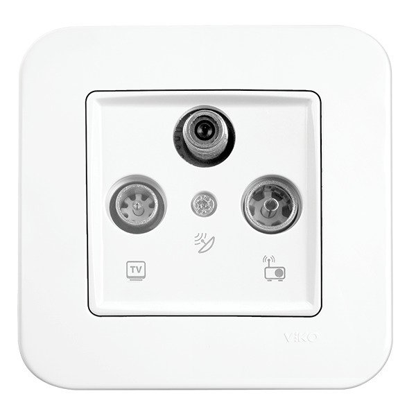 VİKO Linnera/Rollina 90440052 Uydu Prizi (SAT-TV-RAD - 13dB - Geçişli) [Beyaz]