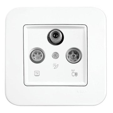 VİKO Linnera/Rollina 90440052 Uydu Prizi (SAT-TV-RAD - 13dB - Geçişli) [Beyaz]