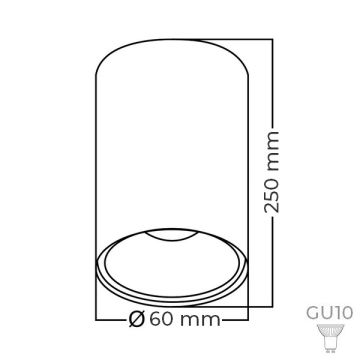 Braytron SBH04-10500 6x25 cm Beyaz Sıva Üstü Silindir Spot Kasası