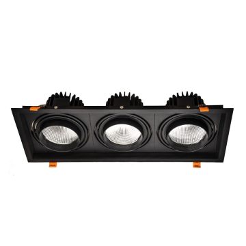 MOLLED MOL2083 Siyah/Beyaz Kasa 3x40 Watt Üçlü LED Mağaza Spotu (SAMSUNG/OSRAM LED & EAGLERISE/PHILIPS/LIFUD Driver)