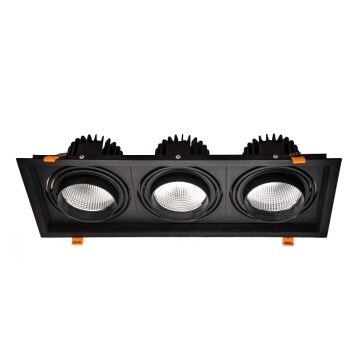MOLLED MOL2083 Siyah/Beyaz Kasa 3x30 Watt Üçlü LED Mağaza Spotu (SAMSUNG/OSRAM LED & EAGLERISE/PHILIPS/LIFUD Driver)