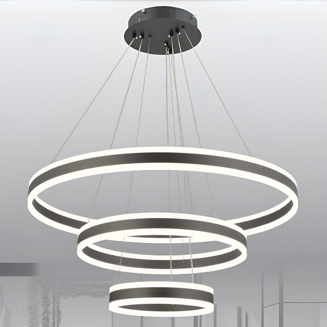 CL-742-3 400 Watt İkili Antrasit LED Avize - 3 Işık Renkli (Beyaz + Ilık Beyaz + Gün Işığı)