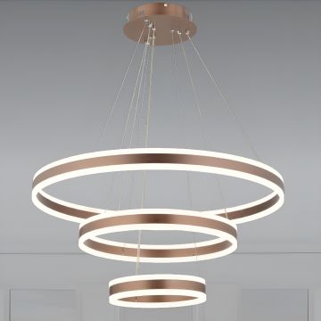 CL-742-3 400 Watt İkili Kahve LED Avize - 3 Işık Renkli (Beyaz + Ilık Beyaz + Gün Işığı)