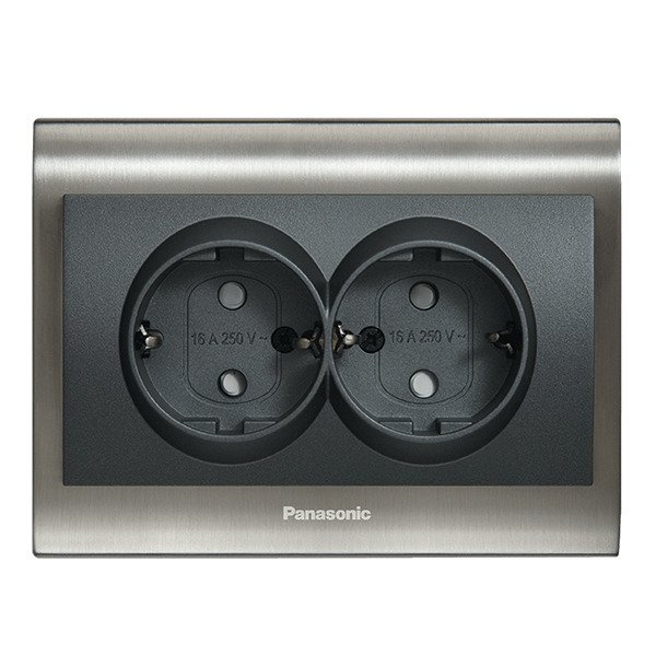 VİKO Ultima/Sistema/Optima WBTR0215-5SY Çocuk Korumalı Topraklı İkili Priz [Siyah]