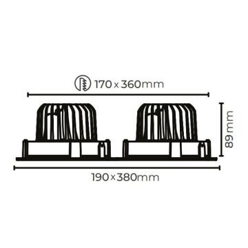 MOLLED MOL2092 Siyah/Beyaz Kasa 2x33 Watt İkili LED Mağaza Spotu (SAMSUNG/OSRAM LED & EAGLERISE/PHILIPS/LIFUD Driver)
