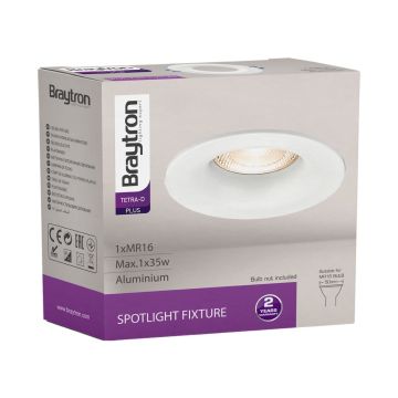 Braytron SBH03-04050 Sıva Altı Beyaz Yuvarlak Spot Kasası