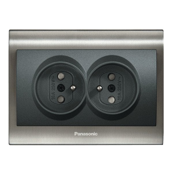 VİKO Ultima/Sistema/Optima WBTR0216-5SY Çocuk Korumalı Topraklı İkili UPS Priz [Siyah]