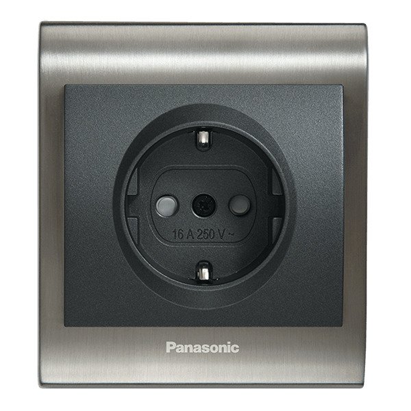 VİKO Ultima/Sistema/Optima WBTR0202-5DG Çocuk Korumalı Topraklı Priz [Koyu Gri]