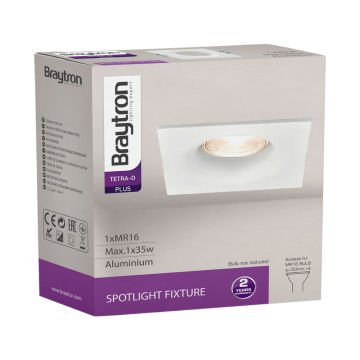 Braytron SBH03-04040 Sıva Altı Beyaz Kare Spot Kasası