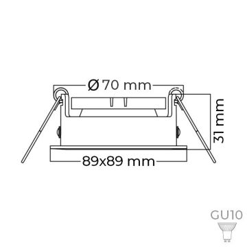 Braytron SBH03-04040 Sıva Altı Beyaz Kare Spot Kasası