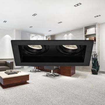 Braytron SBH03-05031 Siyah Sıva Altı İkili Spot Kasası (Metal)