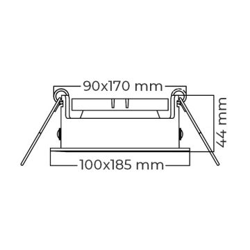 Braytron SBH03-05031 Siyah Sıva Altı İkili Spot Kasası (Metal)