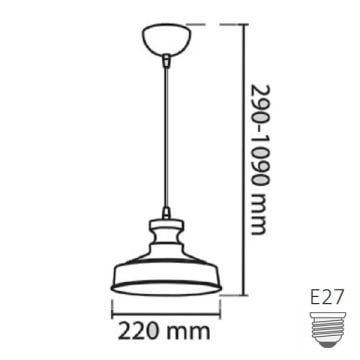 NOAS YL-182BLACK-S Siyah-Gold Retro Avize