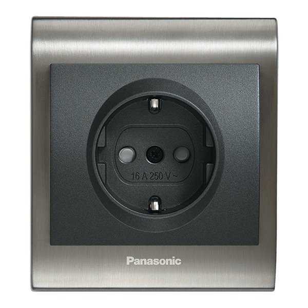 VİKO Ultima/Sistema/Optima WBTR0202-5SY Çocuk Korumalı Topraklı Priz [Siyah]