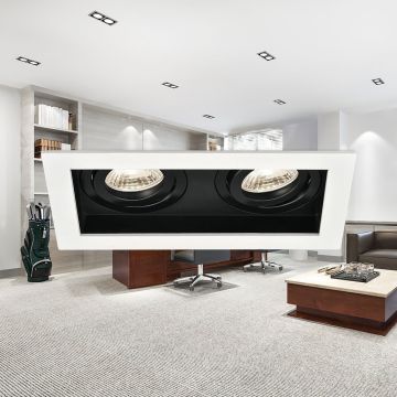 Braytron SBH03-05030 Sıva Altı Siyah-Beyaz İkili Spot Kasası (Metal)