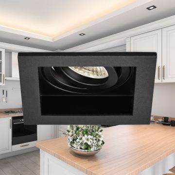 Braytron SBH03-05021 Sıva Altı Siyah Kare Spot Kasası (Metal)