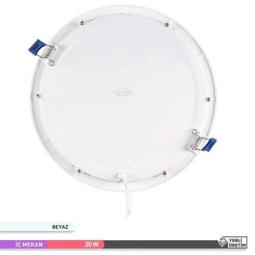 ACK AP01-02030 20 Watt Sıva Altı Yuvarlak LED Panel - OSRAM LED - Ilık Beyaz (4000K)